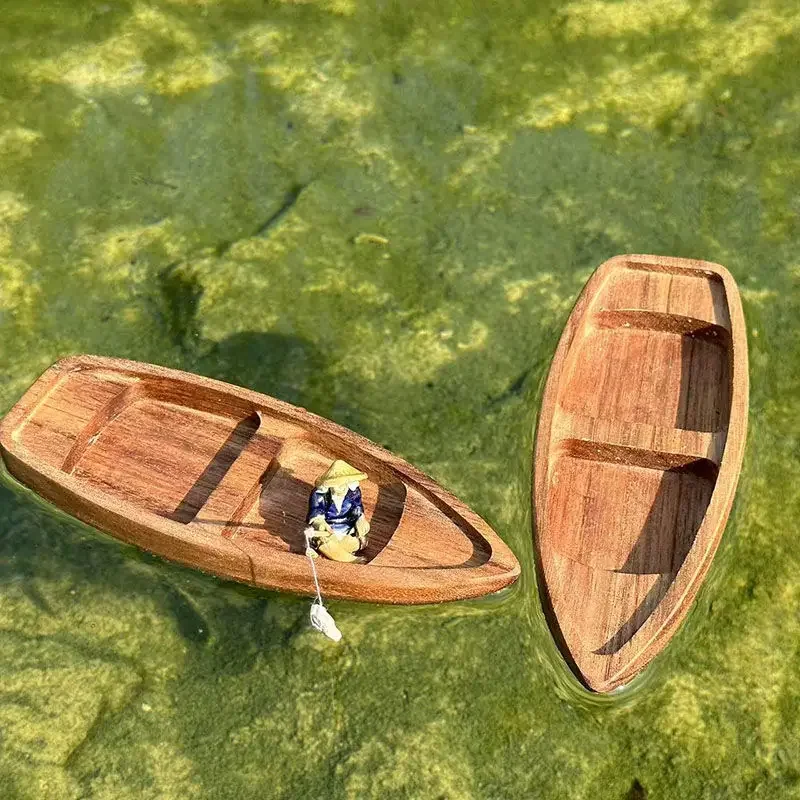 Fishing Boat Oar - Handgemaakte houten boot Mini drijvende boot